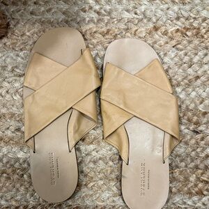 Everlane Women's Beige Cross-Strap Sandals